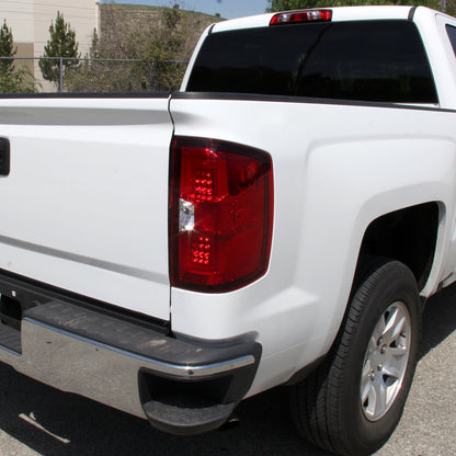 2014-2019 Chevrolet Silverado 1500/ 2015-2019 Silverado 2500HD 3500HD GMC Sierra 3500HD LED Tail Lights (Chrome Housing/Red Lens)