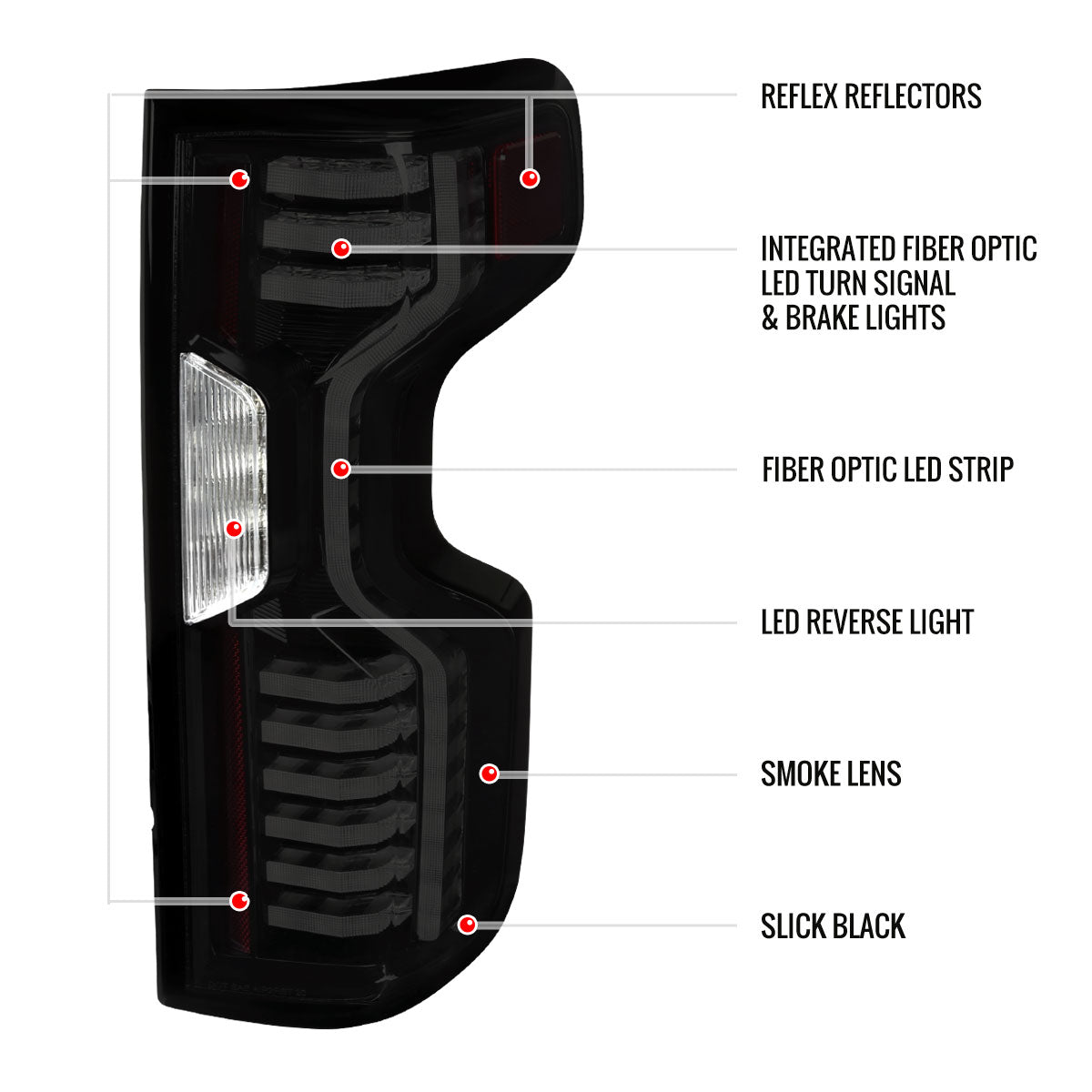 2019-2026 Chevrolet Silverado 1500 / 2020-2023 Silverado 2500HD/3500HD LED Tail Lights (Matte Black Housing/Smoked Lens)
