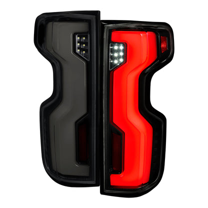 2019-2026 Chevrolet Silverado 1500 / 2020-2023 Silverado 2500HD/3500HD Full LED Switchback Sequential Tail Lights (Glossy Black Housing / Smoked Lens)