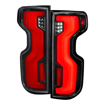 2019-2026 Chevrolet Silverado 1500 / 2020-2023 Silverado 2500HD/3500HD Full LED Switchback Sequential Tail Lights (Jet Black Housing / Clear Lens)