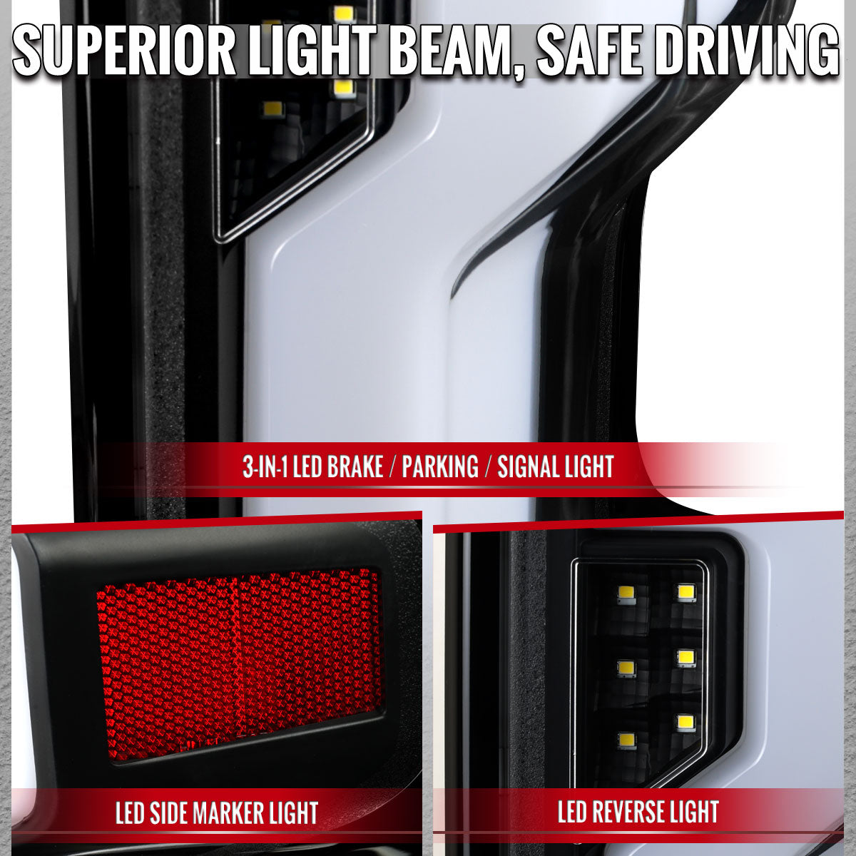 2019-2026 Chevrolet Silverado 1500 / 2020-2023 Silverado 2500HD/3500HD Full LED Switchback Sequential Tail Lights  (Black Housing / Clear Lens)