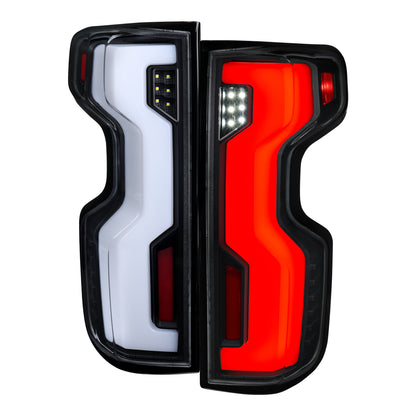 2019-2026 Chevrolet Silverado 1500 / 2020-2023 Silverado 2500HD/3500HD Full LED Switchback Sequential Tail Lights  (Black Housing / Clear Lens)