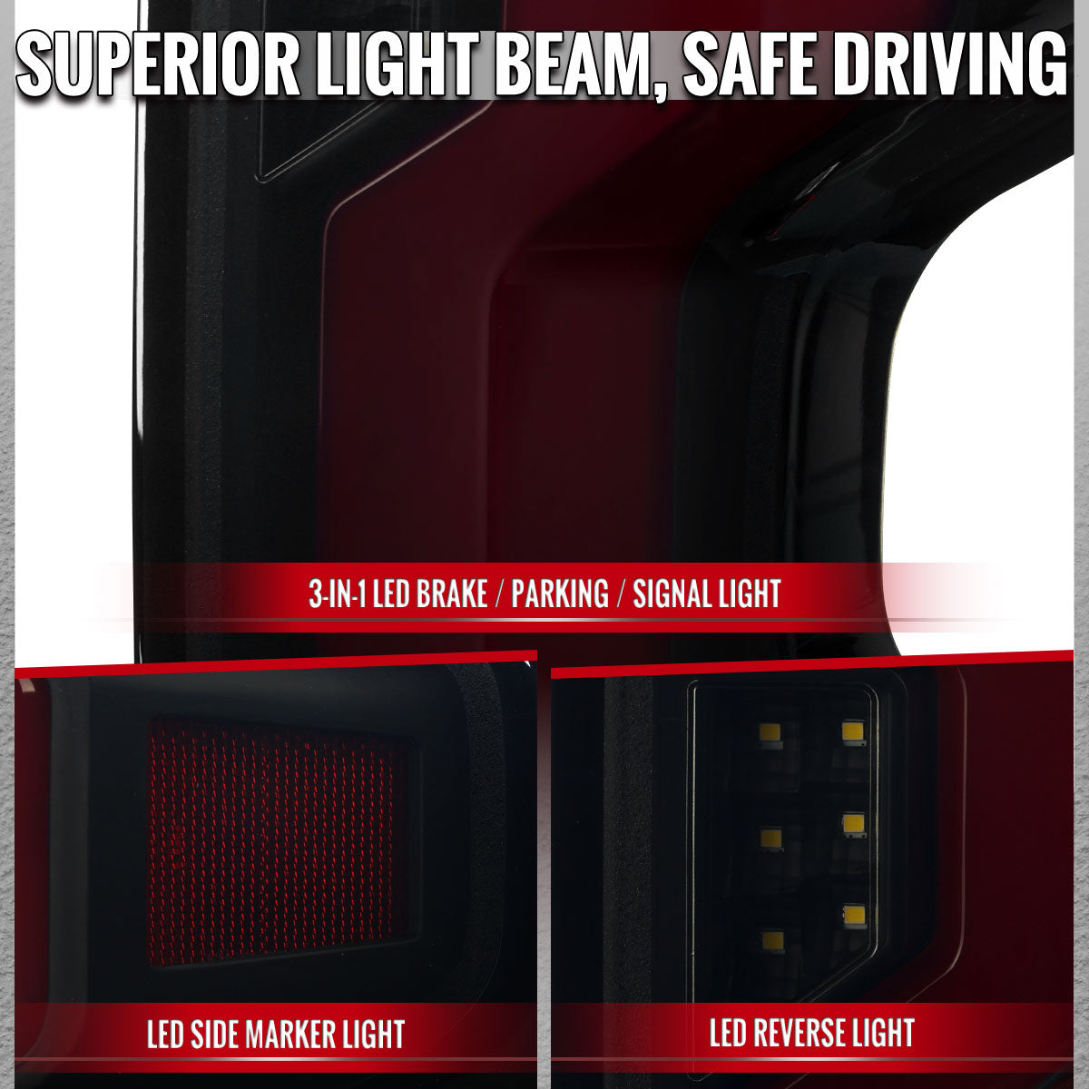 2019-2026 Chevrolet Silverado 1500 / 2020-2023 Silverado 2500HD/3500HD Full LED Switchback Sequential Tail Lights (Black Housing / Smoked Lens)