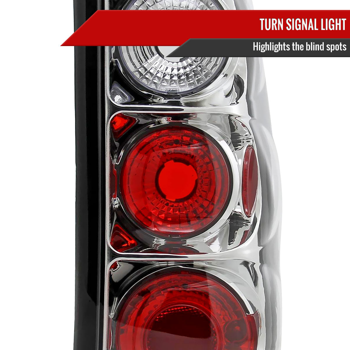 1999-2002 Chevrolet Silverado/ 1999-2006 GMC Sierra Tail Lights (Chrome Housing/Clear Lens)