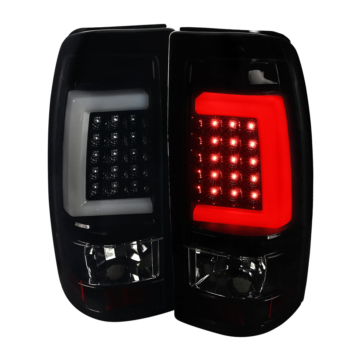 1999-2002 Chevrolet Silverado/ 1999-2006 GMC Sierra LED Tail Lights - G2 (Glossy Black Housing/Smoked Lens)