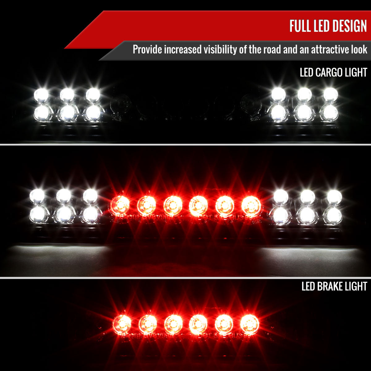 1999-2002 Chevrolet Silverado/ 1999-2006 GMC Sierra LED 3rd Brake Light - RS (Chrome Housing/Smoked Lens)