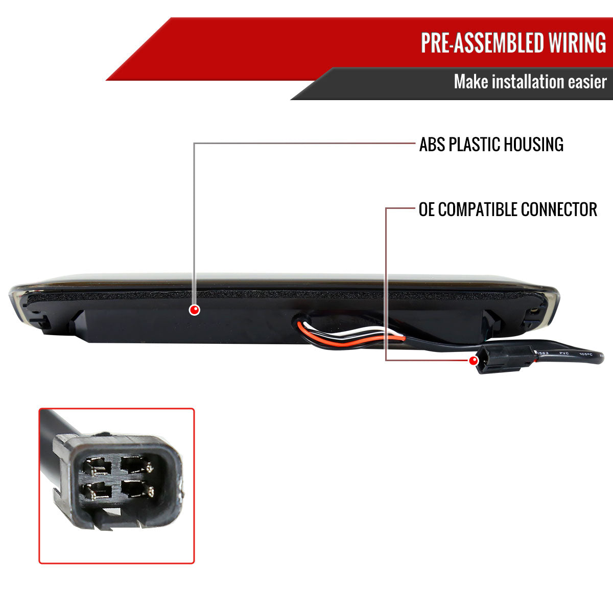 1999-2002 Chevrolet Silverado/ 1999-2006 GMC Sierra LED 3rd Brake Light - RS (Chrome Housing/Smoked Lens)