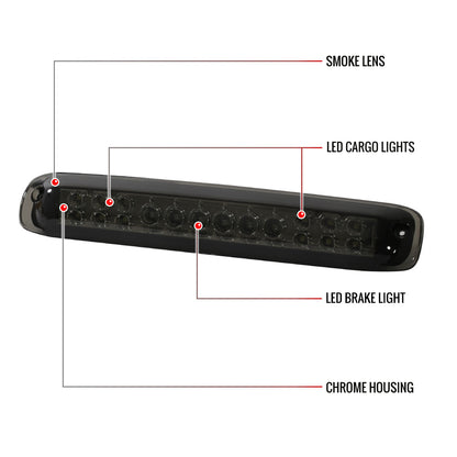 1999-2002 Chevrolet Silverado/ 1999-2006 GMC Sierra LED 3rd Brake Light - RS (Chrome Housing/Smoked Lens)