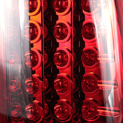 1999-2002 Chevrolet Silverado/ 1999-2006 GMC Sierra LED Tail Lights (Chrome Housing/Red Clear Lens)