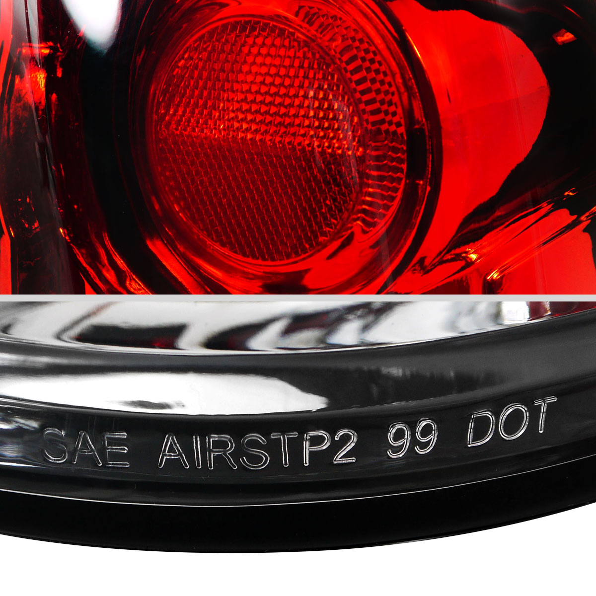 1999-2002 Chevrolet Silverado/ 1999-2006 GMC Sierra Tail Lights - APC (Chrome Housing/Red Lens)