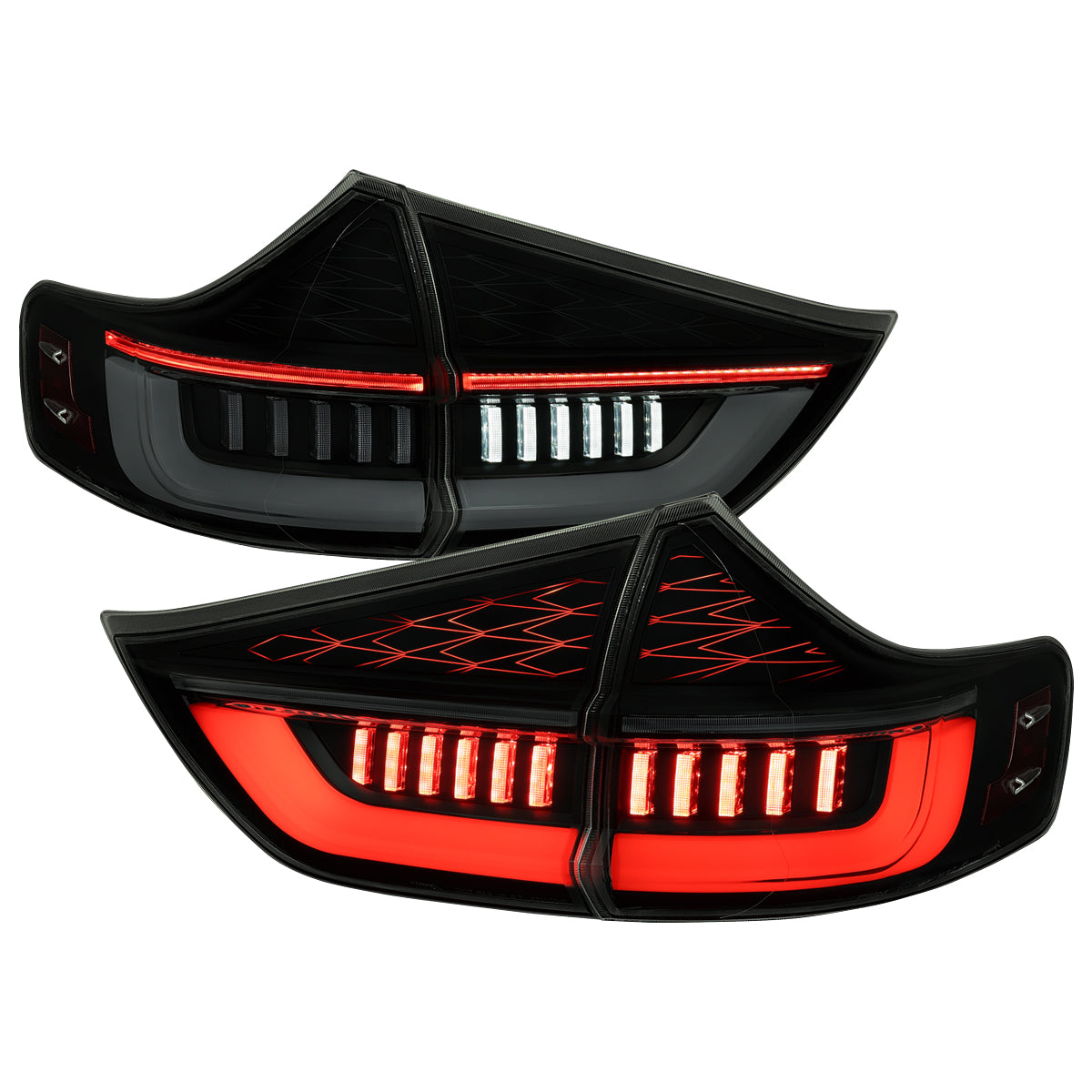 2011-2014 Toyota Sienna Full LED Tail Lights w/ Sequential Turn Signal and Startup Animation (Black Housing / Smoked Lens)