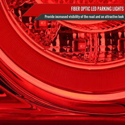1991-1998 Nissan 180SX RPS13 / 240SX S13 S14 JDM Red LED Tail Ligths (Chrome Housing/Red Lens)