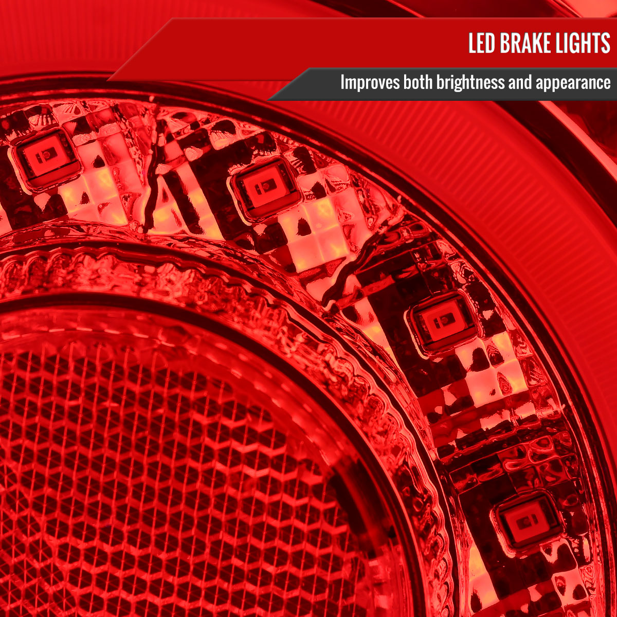 1991-1998 Nissan 180SX RPS13 / 240SX S13 S14 JDM Red LED Tail Ligths (Chrome Housing/Red Lens)