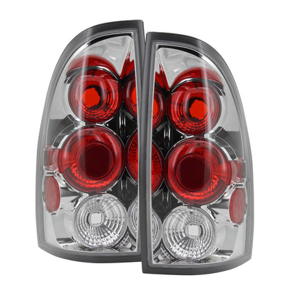 2005-2008 Toyota Tacoma Tail Lights (Chrome Housing/Clear Lens)