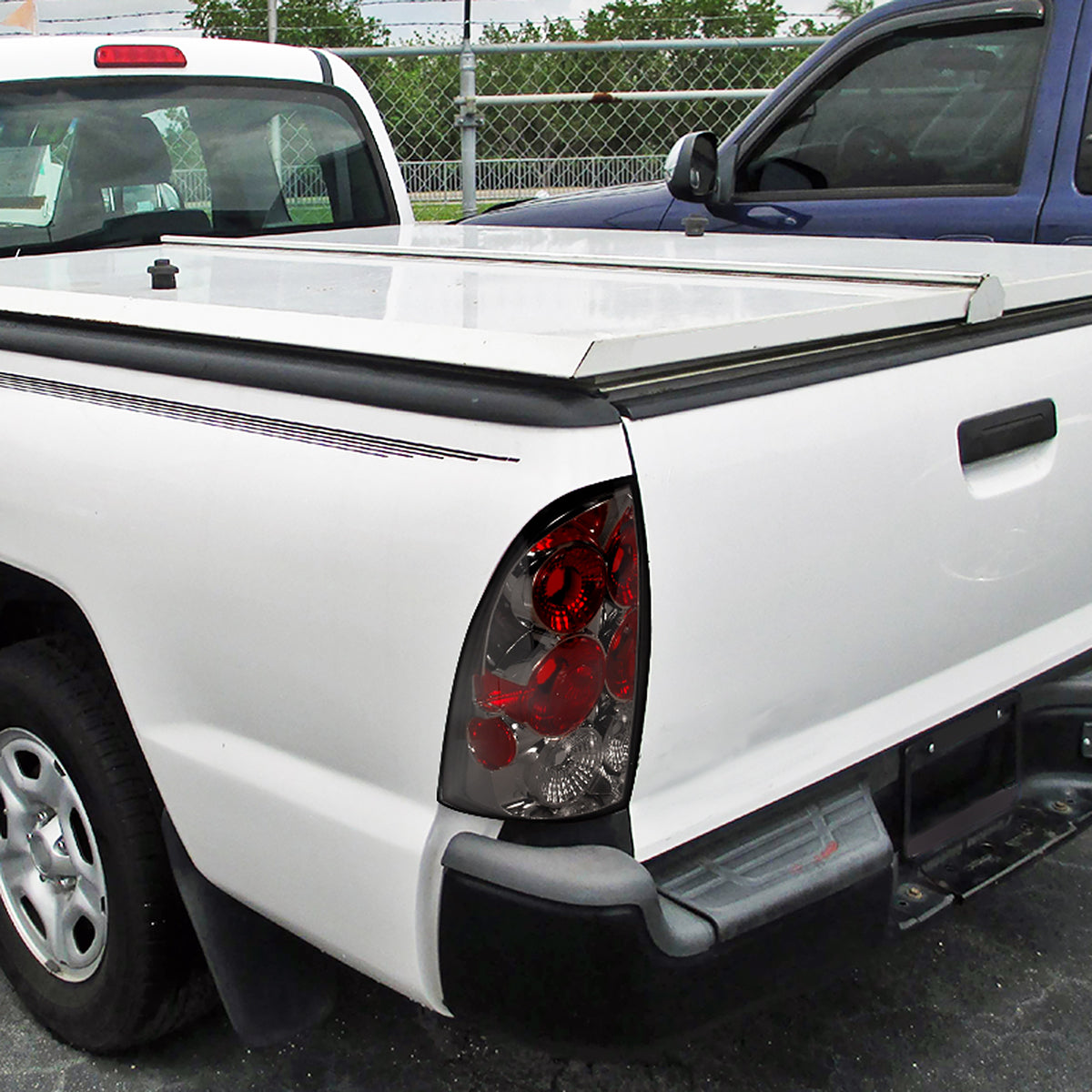 2005-2008 Toyota Tacoma Tail Lights (Chrome Housing/Smoked Lens)