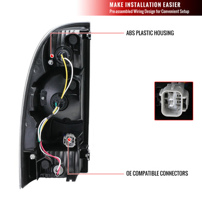 2005-2015 Toyota Tacoma LED Tail Lights (Chrome Housing/Smoked Lens)