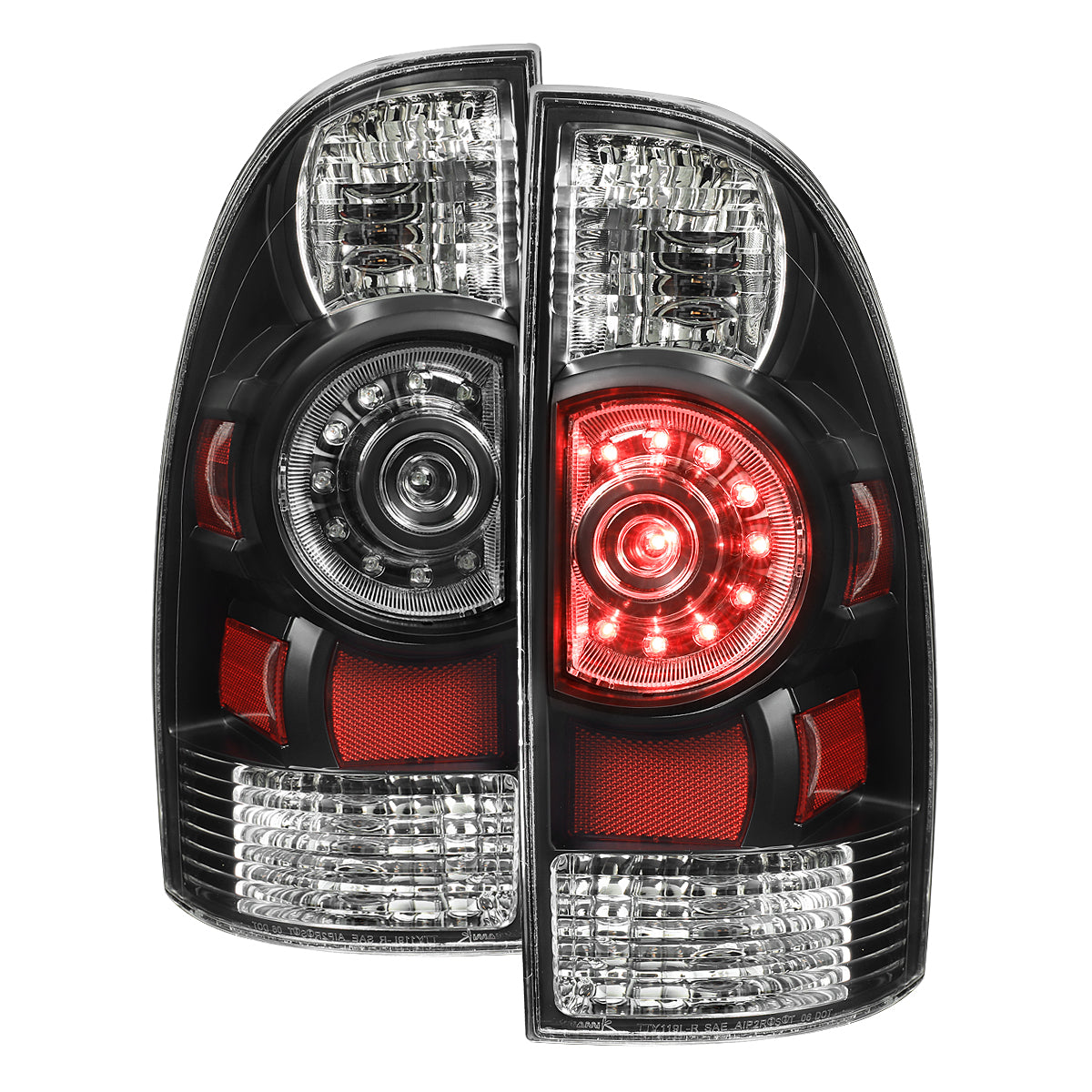 2005-2015 Toyota Tacoma LED Tail Lights (Matte Black Housing/Clear Lens)