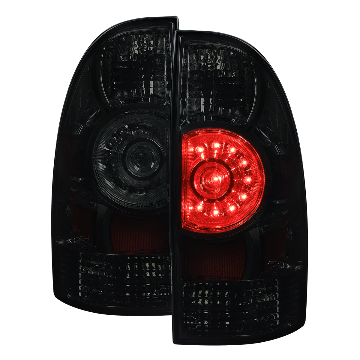 2005-2015 Toyota Tacoma LED Tail Lights (Chrome Housing/Dark Smoked Lens)