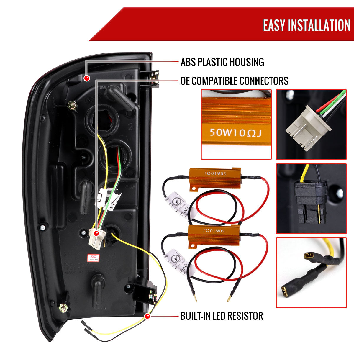 2016-2022 Toyota Tacoma LED Bar Tail Lights (Glossy Black Housing/Smoked Lens)