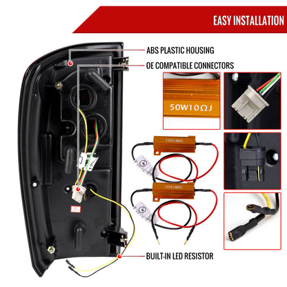 2016-2022 Toyota Tacoma LED Bar Tail Lights (Jet Black Housing/Clear Lens)