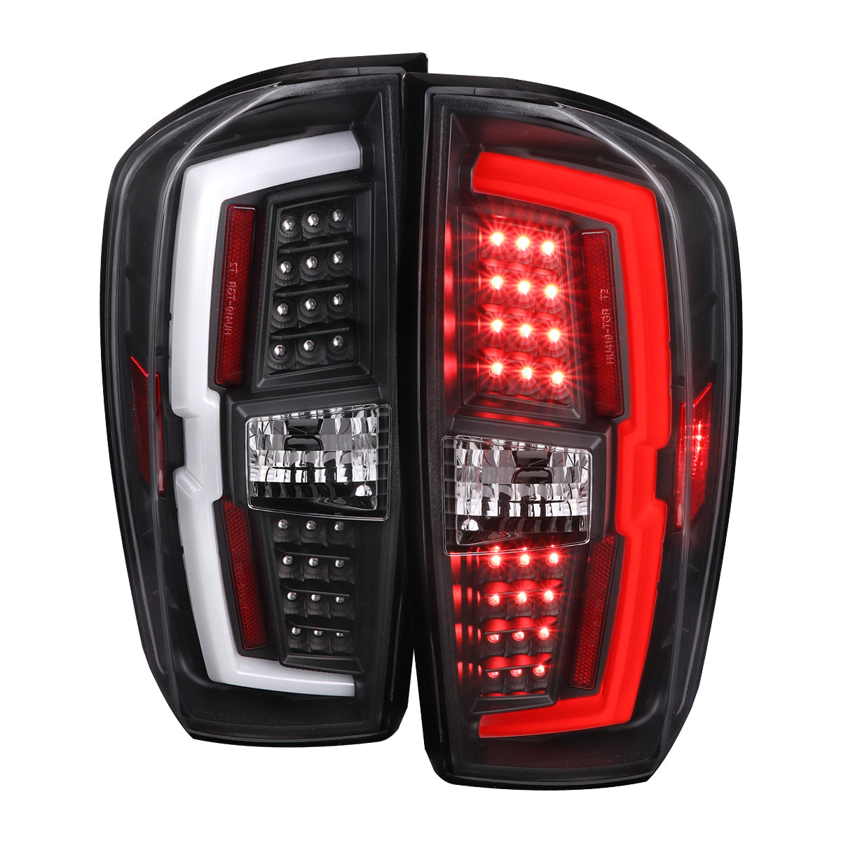 2016-2022 Toyota Tacoma LED Bar Tail Lights (Matte Black Housing/Clear Lens)