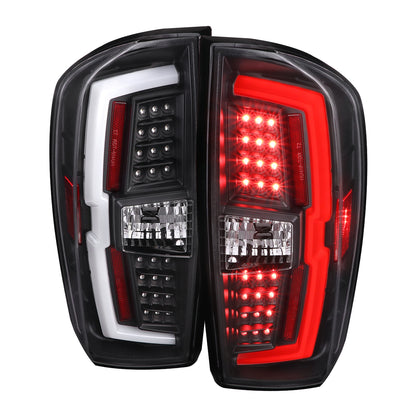 2016-2022 Toyota Tacoma LED Bar Tail Lights (Matte Black Housing/Clear Lens)