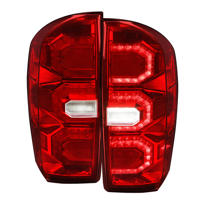 2016-2022 Toyota Tacoma Sequential Signal LED Tail Lights (Chrome Housing/Red Lens)