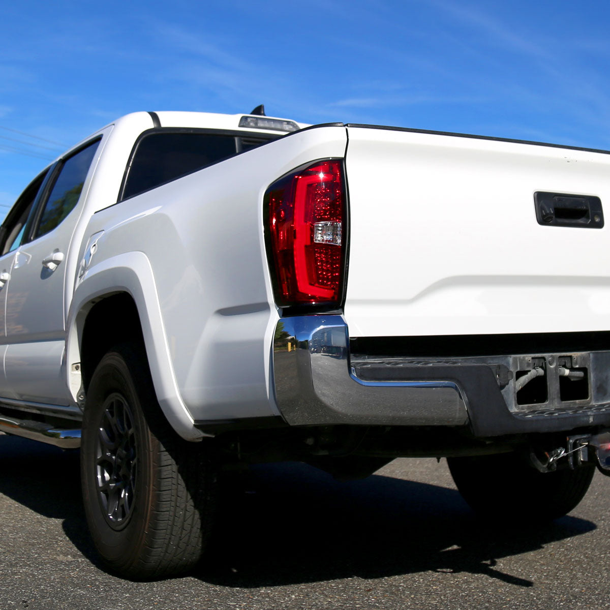 2016-2022 Toyota Tacoma LED Bar Tail Lights (Chrome Housing/Red Clear Lens)