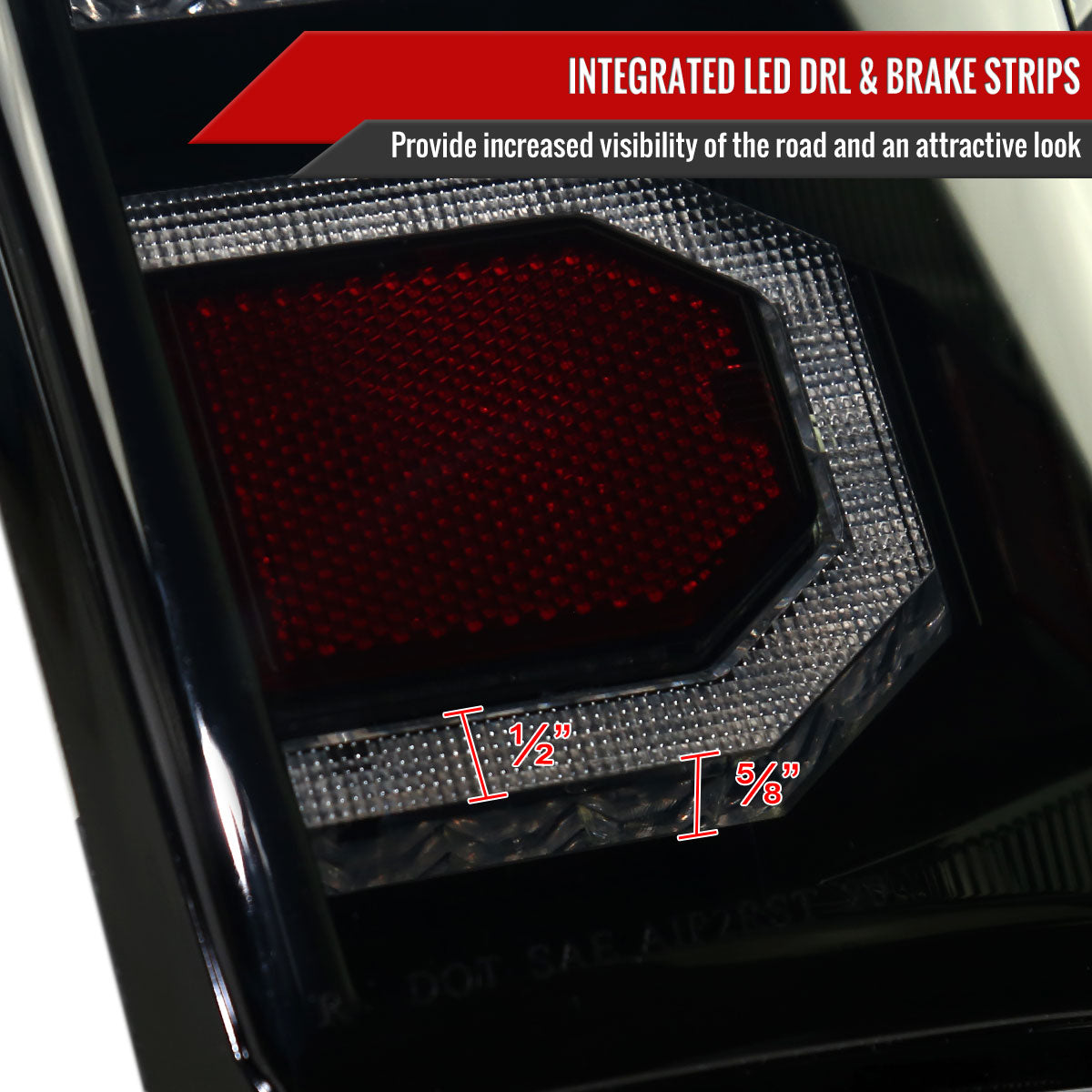 2016-2022 Toyota Tacoma Sequential Signal LED Tail Lights (Glossy Black Housing/Smoked Lens)