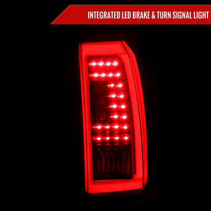 2015-2020 Chevrolet Tahoe/Suburban LS LT LTZ Premier Red Bar LED Tail Lights (Black Housing/Clear Lens)