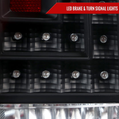 2015-2020 Chevrolet Tahoe/Suburban LS LT LTZ Premier Red Bar LED Tail Lights (Black Housing/Clear Lens)