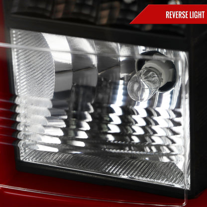 2015-2020 Chevrolet Tahoe/Suburban LS LT LTZ Premier Red Bar LED Tail Lights (Black Housing/Clear Lens)