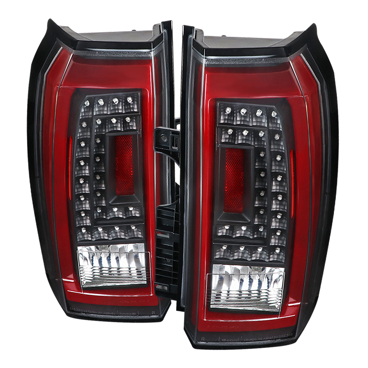 2015-2020 Chevrolet Tahoe/Suburban LS LT LTZ Premier Red Bar LED Tail Lights (Black Housing/Clear Lens)