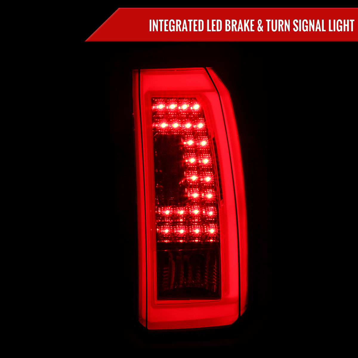 2015-2020 Chevrolet Tahoe/Suburban LS LT LTZ Premier LED Tail Lights (Chrome Housing/Red Lens)