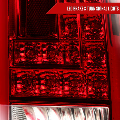 2015-2020 Chevrolet Tahoe/Suburban LS LT LTZ Premier LED Tail Lights (Chrome Housing/Red Lens)