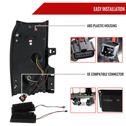 2015-2020 Chevrolet Tahoe/Suburban LS LT LTZ Premier LED Tail Lights (Chrome Housing/Red Lens)