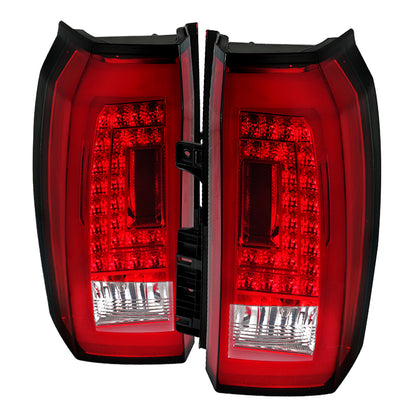 2015-2020 Chevrolet Tahoe/Suburban LS LT LTZ Premier LED Tail Lights (Chrome Housing/Red Lens)