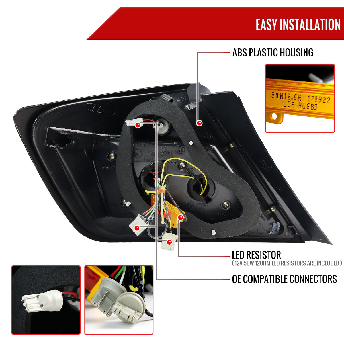 2004-2010 Scion tC LED Tail Lights (Glossy Black Housing/Smoked Lens)