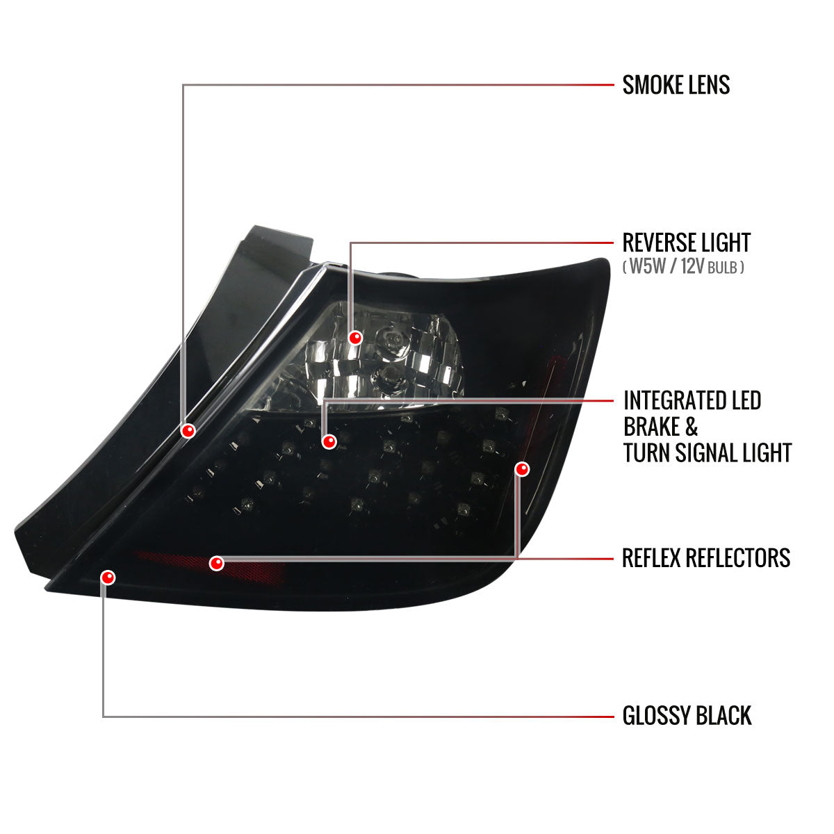 2004-2010 Scion tC LED Tail Lights (Glossy Black Housing/Smoked Lens)