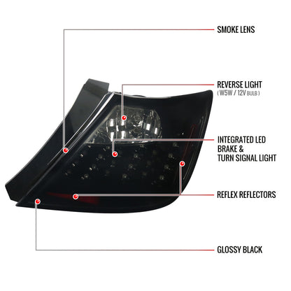 2004-2010 Scion tC LED Tail Lights (Glossy Black Housing/Smoked Lens)