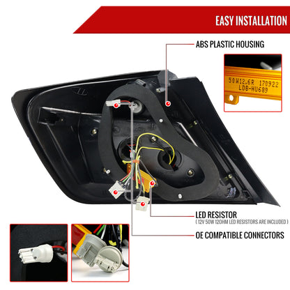 2004-2010 Scion tC V2 LED Tail Lights (Matte Black Housing/Clear Lens)