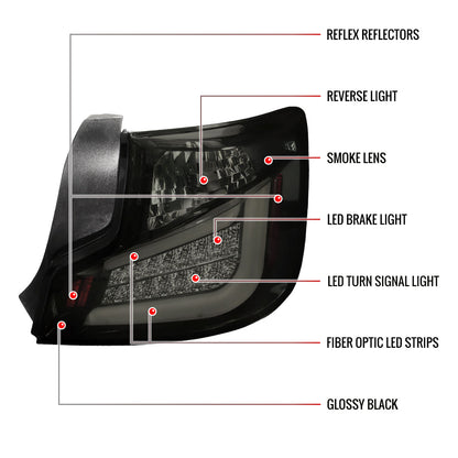 2011-2013 Scion tC LED Tail Lights (Glossy Black Housing/Smoked Lens)