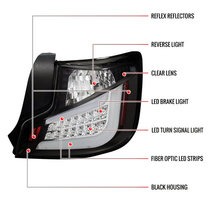 2011-2013 Scion tC LED Tail Lights (Matte Black Housing/Clear Lens)