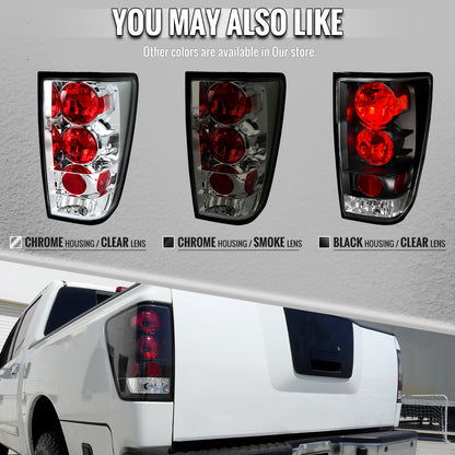 2004-2015 Nissan Titan Tail Lights (Chrome Housing/Clear Lens)