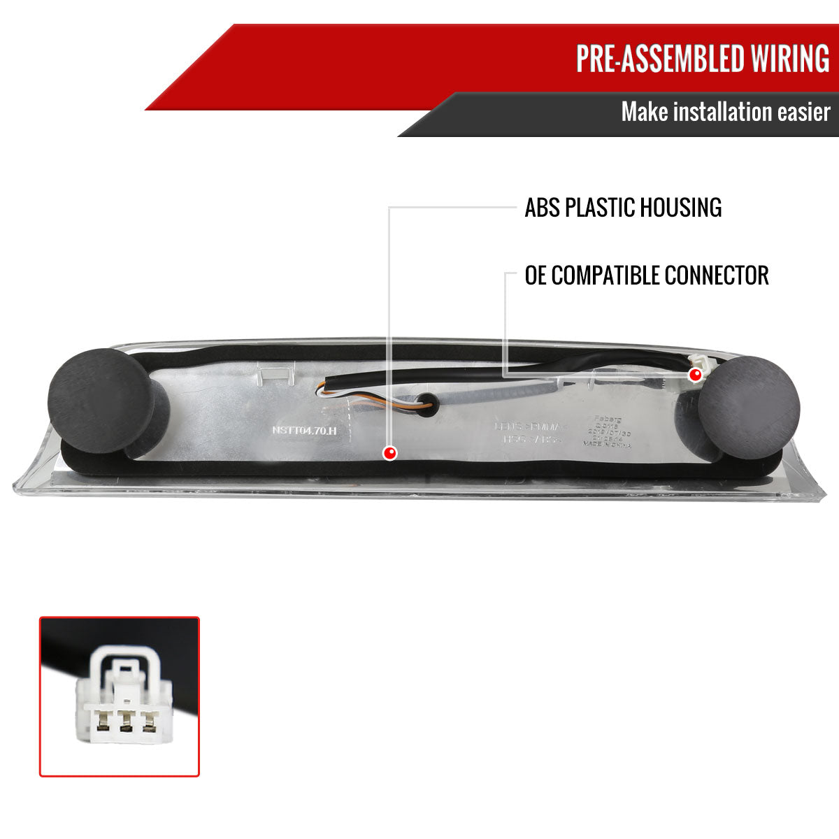 2004-2015 Nissan Titan LED 3rd Brake Light (Chrome Housing/Clear Lens)