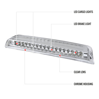 2004-2015 Nissan Titan LED 3rd Brake Light (Chrome Housing/Clear Lens)