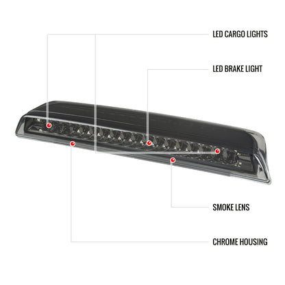 2004-2015 Nissan Titan LED 3rd Brake Light (Chrome Housing/Smoked Lens)