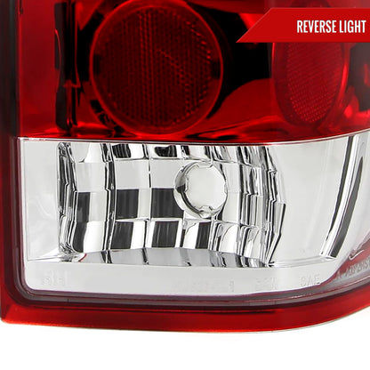 2004-2015 Nissan Titan LED Tail Lights (Chrome Housing/Red Clear Lens)