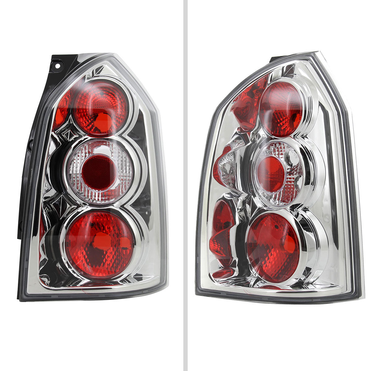 2004-2009 Hyundai Tucson Tail Lights (Chrome Housing/Clear Lens)