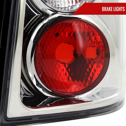 2004-2009 Hyundai Tucson Tail Lights (Chrome Housing/Clear Lens)